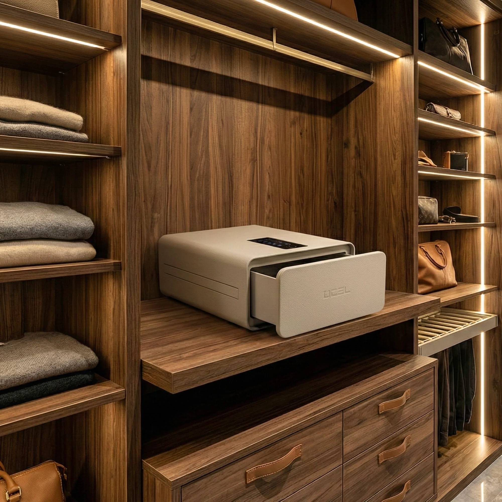 Italian Leather Single Layer Security Vault
