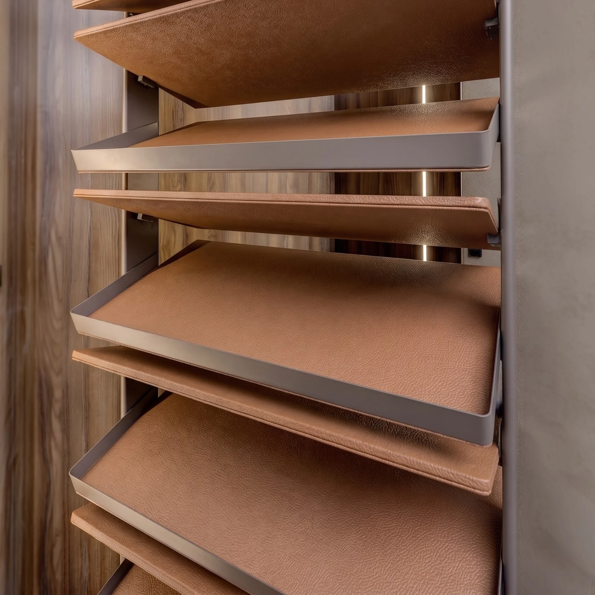 Leather 360 Degree Rotating Shoe Rack
